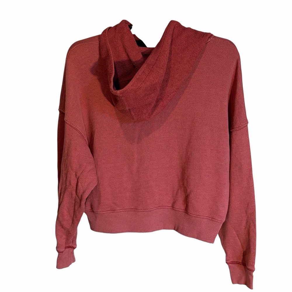 American Eagle Textured Fleece Oversized Hoodie‎ Women's Size Small Rust - Picture 3 of 9